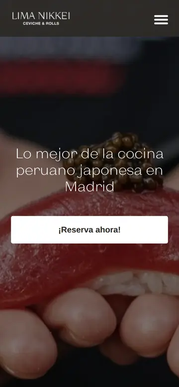 La web de Lima Nikkei antes, en el móvil