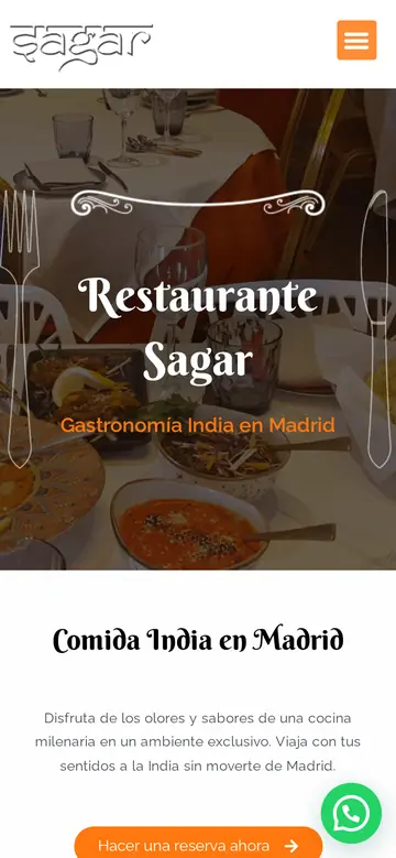 La web de Sagar antes, en el móvil