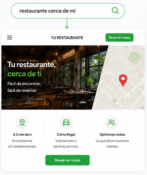 Página de ejemplo: restaurante cerca de mí